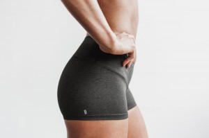 Nobull 2 Plush Heather Kurze Hose Damen Schwarz | 10823-EQHY