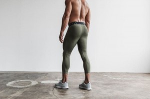 Nobull 3/4 Compression Strumpfhose Herren Grün | 75914-DYPO