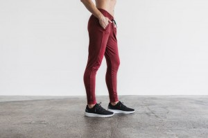 Nobull Adjustable Jogginghose Damen Dunkelrot | 87129-SOFN
