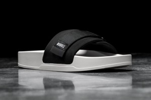 Nobull Adjustable Pantoletten Herren Schwarz Weiß | 14820-NHFB