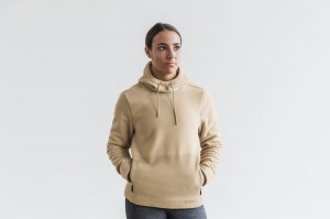 Nobull Arctic Pullover Hoodie Damen Beige | 98231-HVQY