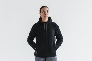 Nobull Arctic Pullover Hoodie Damen Schwarz | 68201-ARLS