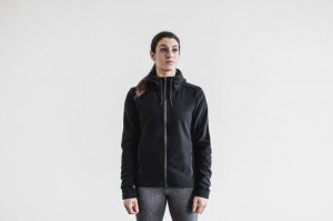 Nobull Arctic Zip-Up Jacken Damen Schwarz | 08163-AENJ