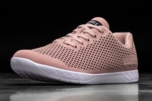Nobull Blush Suede Sportschuhe Damen Weiß | 62578-RSTG