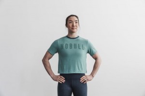 Nobull Boxy T-shirts Damen Blau | 43791-SFGO