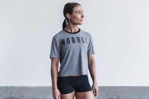 Nobull Boxy T-shirts Damen Grau | 47013-DMCY