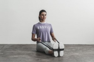 Nobull Boxy T-shirts Damen Lavendel | 69483-HMDQ