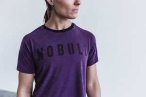 Nobull Boxy T-shirts Damen Lila | 02193-NCZG