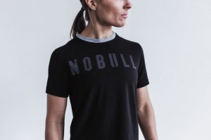 Nobull Boxy T-shirts Damen Schwarz | 35861-HVWY