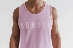 Nobull Bright Colors Muskelshirt Herren Rosa | 62583-OMKV