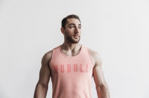 Nobull Bright Colors Muskelshirt Herren Koralle | 06714-CVQO