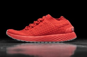 Nobull Bright Reflective Knit Laufschuhe Damen Rot | 91523-BPRN