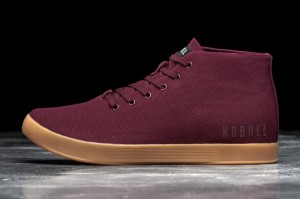 Nobull Cabernet Canvas Mid Sportschuhe Damen Dunkelrot | 36248-OVCD