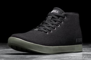 Nobull Canvas Mid Sportschuhe Damen Schwarz Dunkelgrün | 42695-FMKN
