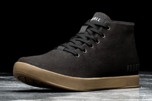 Nobull Canvas Mid Sportschuhe Damen Schwarz | 91230-SRMH