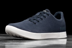 Nobull Canvas Sportschuhe Damen Navy Weiß | 23106-SHRX