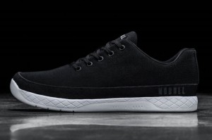 Nobull Canvas Sportschuhe Damen Schwarz Weiß | 45302-AOVK