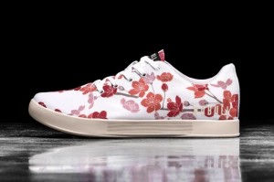 Nobull Cherry Blossom Canvas Sportschuhe Damen Weiß Rosa | 70245-IZUH