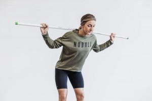 Nobull Crew Sweatshirts Damen Grün | 98461-XQBV