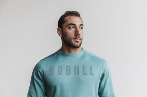 Nobull Crew Sweatshirts Herren Blau | 54621-AZFM