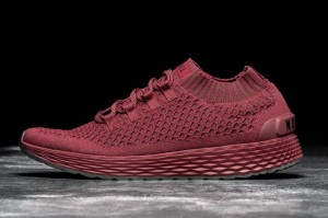 Nobull Crimson Knit Laufschuhe Damen Rot | 76521-RXJC