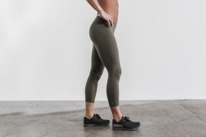 Nobull Crop Strumpfhose Damen Grün | 04178-HQGP