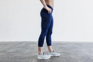 Nobull Crop Strumpfhose Damen Navy | 15789-ISTF