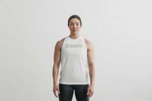 Nobull Crossfit High-Neck Muskelshirt Damen Weiß | 05879-BJNE
