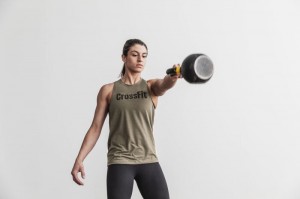 Nobull Crossfit High-Neck Muskelshirt Damen Grün | 74521-SONU