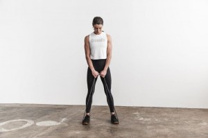 Nobull Crossfit Muscle Muskelshirt Damen Weiß | 51302-FJIV
