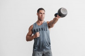 Nobull Dip-Dye Muskelshirt Herren Grau | 57930-DBJI