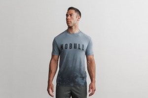 Nobull Dip-Dye T-shirts Herren Grau | 89042-LQSU