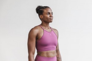 Nobull Halter Matte Sport BH Damen Lila | 73825-RVSP