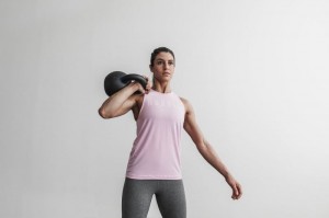Nobull High-Neck Bright Colors Muskelshirt Damen Rosa | 45238-JKSQ