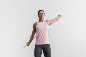 Nobull High-Neck Bright Colors Muskelshirt Damen Rosa | 92730-UMGD
