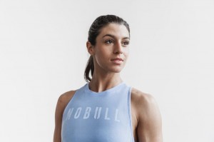 Nobull High-Neck Bright Colors Muskelshirt Damen Blau | 02916-ARLZ