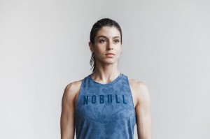 Nobull High-Neck Cherry Blossom Muskelshirt Damen Rosa | 56079-IMSA