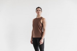 Nobull High-Neck Classic Colors Muskelshirt Damen Braun | 31605-RIVH