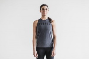 Nobull High-Neck Classic Colors Muskelshirt Damen Tiefesgrau | 12849-CLXA