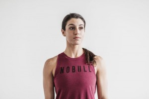 Nobull High-Neck Classic Colors Muskelshirt Damen Rot | 03859-WGNA