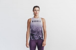 Nobull High-Neck Dip-Dye Muskelshirt Damen Lila | 24678-VPIC