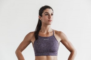 Nobull High-Neck Matte Sport BH Damen Lavendel | 50421-GZHT