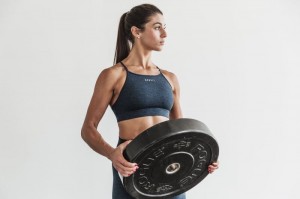 Nobull High-Neck Matte Sport BH Damen Navy | 51038-ZKBJ