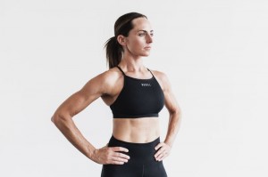 Nobull High-Neck Matte Sport BH Damen Schwarz | 06793-XPYI