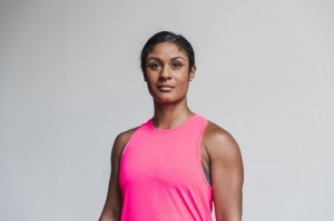 Nobull High-Neck Neon Muskelshirt Damen Rosa | 91038-JBXK