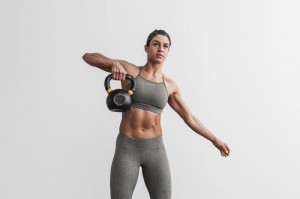 Nobull High-Neck Plush Heather Sport BH Damen Grau | 50697-ZQFS