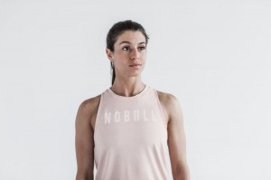 Nobull High-Neck Seasonal Colors Muskelshirt Damen Rosa | 31785-SPGM