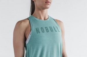 Nobull High-Neck Seasonal Colors Muskelshirt Damen Blau | 17256-CNDO
