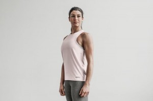 Nobull High-Neck Seasonal Colors Muskelshirt Damen Rosa | 67218-KIMD