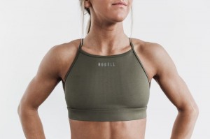 Nobull High-Neck Sport BH Damen Grün | 39410-MBRZ
